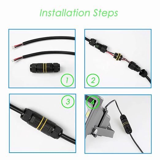 IP68 Waterproof Junction Box 2 Way 2pin Outdoor Cable Connector | 2 Pack M20 2 - Image 6
