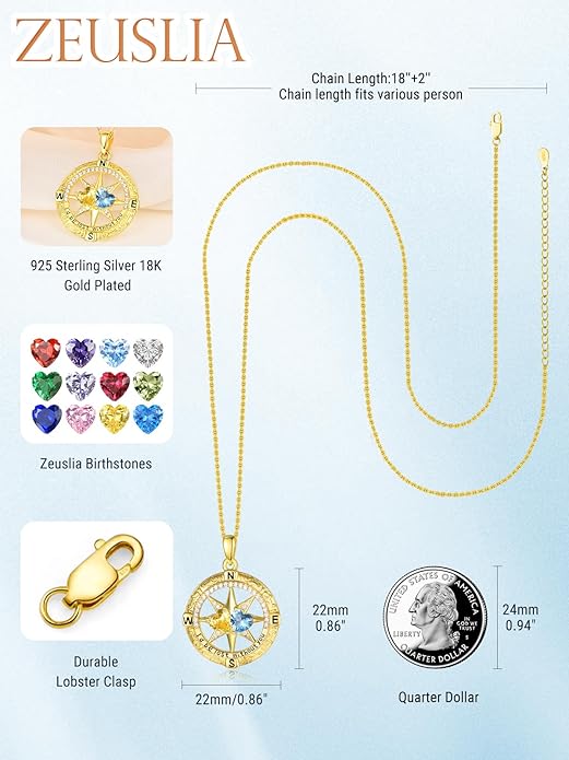 Valentine's Day Gifts for Wife 925 Sterling Silver Double Birthstone Pendant Necklaces I Love You for Always and Forever Necklace Anniversary Birthday Gifts for Wife Girlfriend Mom Her