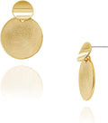 OZEL Gold Dangle Earrings for Women Brushed Finish, Matte Gold Statement Jewelry, 14k Gold Plated