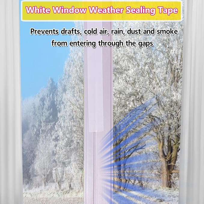 WENSSKKU White Window Weather Sealing Tape 2Inch X 65Ft, Window AC Seal Air - Image 8