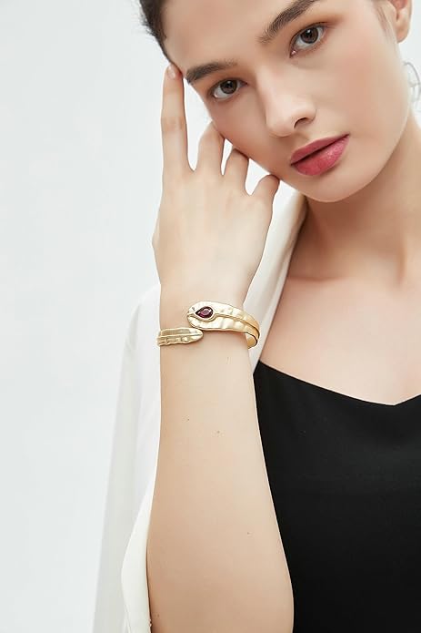 Gold Cuff Bracelet for Women Silver Beaded Bracelets Open Bangle Stackable Stretch Bead Bracelet Boho Jewelry Gifts for Wife Couple