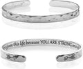 Carviell Engraved Cuff Bracelets for Women – Inspirational, Friendship, Love, Mom, Daughter, Sister, Christian, Graduation, Memorial & Wedding Gifts – 80+ Phrases – Stainless Steel, Gift-Ready