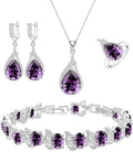 GZWHD Jewelry Set for Women CZ Earrings Necklace Ring Bracelet Set Prom Party Wedding Jewelry Gift for Mother Friend Wife