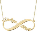Personalized Gold Infinity Name Necklace with Heart Beautiful Arrow Anchor Compass Mountain Constellation Forever Love Pendant Jewelry Best Birthday Gift Ideas for Women Girls Mother Daughter Friendship