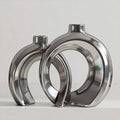 Set of 2 Silver Ceramic Vases for Home Decor Accents by Jonronboci