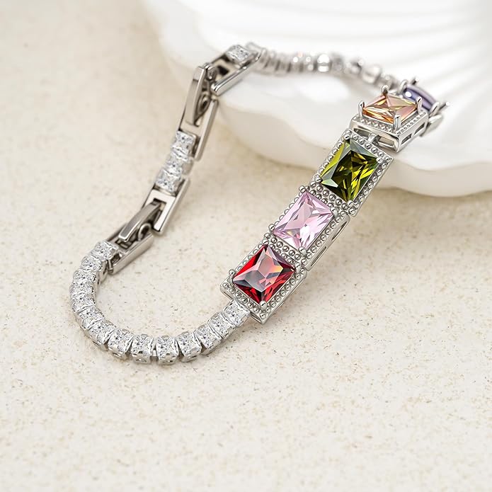 Tennis Bracelet for Women 14K Gold Plated Cubic Zirconia Bracelet,Classic Crystal Tennis Bracelet, Rhinestone Delicate Bracelet Gift for Her