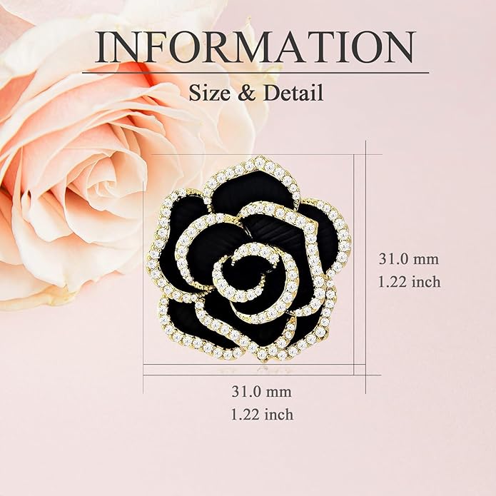 Flower Brooch for Women Rhinestone Flower Brooch Pins Floral Brooches Jewelry Gift for Mom Wife