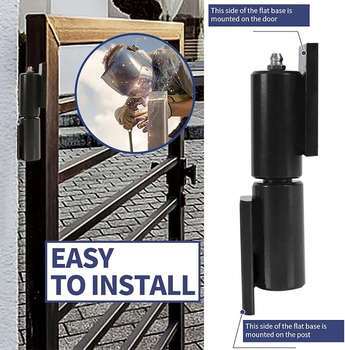 4-Pack Barrel Gate Hinge 5 inches Heavy Duty Weld-On Install Fence 450 Lbs - Image 5