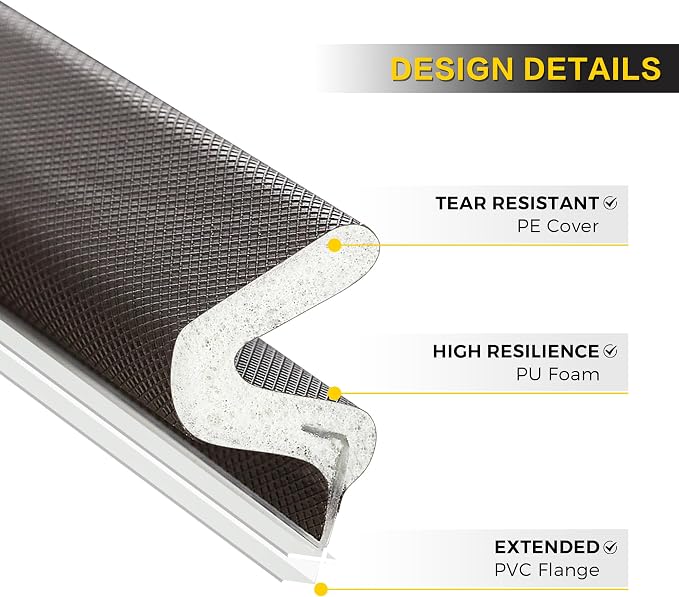 Ravinte Weather Stripping Door Seal, Q-Shaped Kerf Foam Strip, 28 FT, No - Image 9