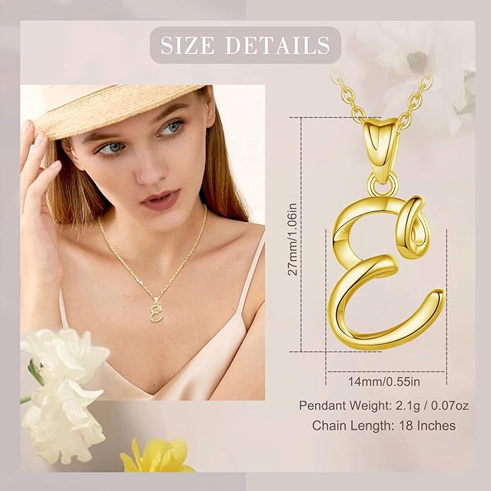 EUDORA Sterling Silver Initial Necklaces for Women, Classic 26 Letter Neckless Gifts for Girls, Sister, Mother Daughter, 18 inch Chain