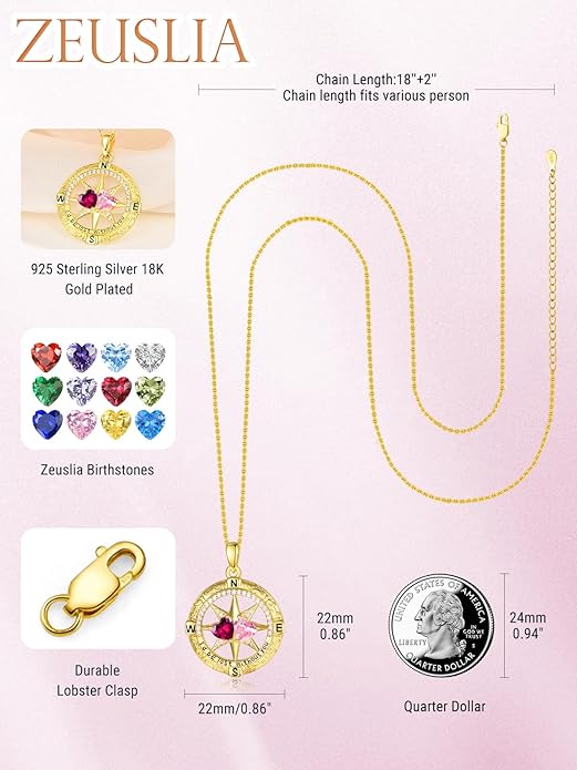 Valentine's Day Gifts for Wife 925 Sterling Silver Double Birthstone Pendant Necklaces I Love You for Always and Forever Necklace Anniversary Birthday Gifts for Wife Girlfriend Mom Her