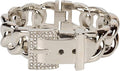 SPUNKYsoul Chain Link Buckle With Rhinestones Cuff Bracelet in Gold, Silver Rose Gold and Gun Metal for Women
