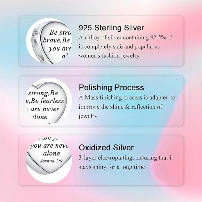 Bible Family Mom Wife Love Heart Dangle Charm 925 Sterling Silver Charms fits Bracelets and Necklace Pendant Bead Charms Jewelry Present for Women Family Friends
