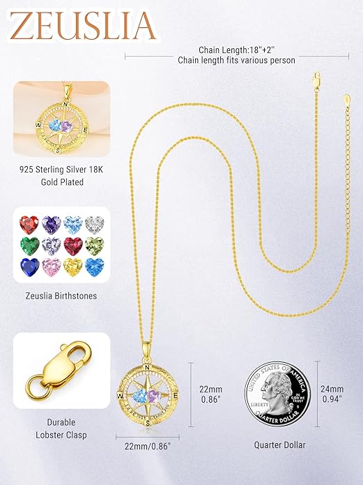 Valentine's Day Gifts for Wife 925 Sterling Silver Double Birthstone Pendant Necklaces I Love You for Always and Forever Necklace Anniversary Birthday Gifts for Wife Girlfriend Mom Her