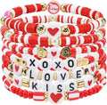 Beaded Bracelet for Women Pink Love Heart Stretch Bracelets Accessories