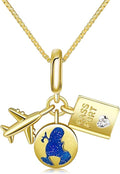 MISS RIGHT Dainty Gold Evil Eye Hamsa Hand Coin Lucky Charm Pendant Necklace for Women Trendy Vintage Paperclip Chain Sun Moon Clover Flower Chunky Charm Necklace Jewelry Gifts
