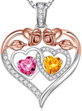 Iefil Valentines Day Gifts for Her - 925 Sterling Silver Rose Heart Necklaces for Women, Anniversary Birthday Gifts for Wife Girlfriend Mom