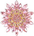 Wanheart Sunflower Brooch Pin Rhinestone Crystal Flower Jewelry Vintage Elegant Brooch for Women Dress Hat Bag Accessories
