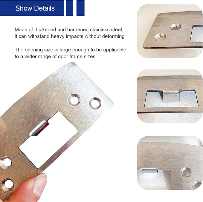 Door Strike Plate, Reinforced Enlarged Striker Plate - Image 6