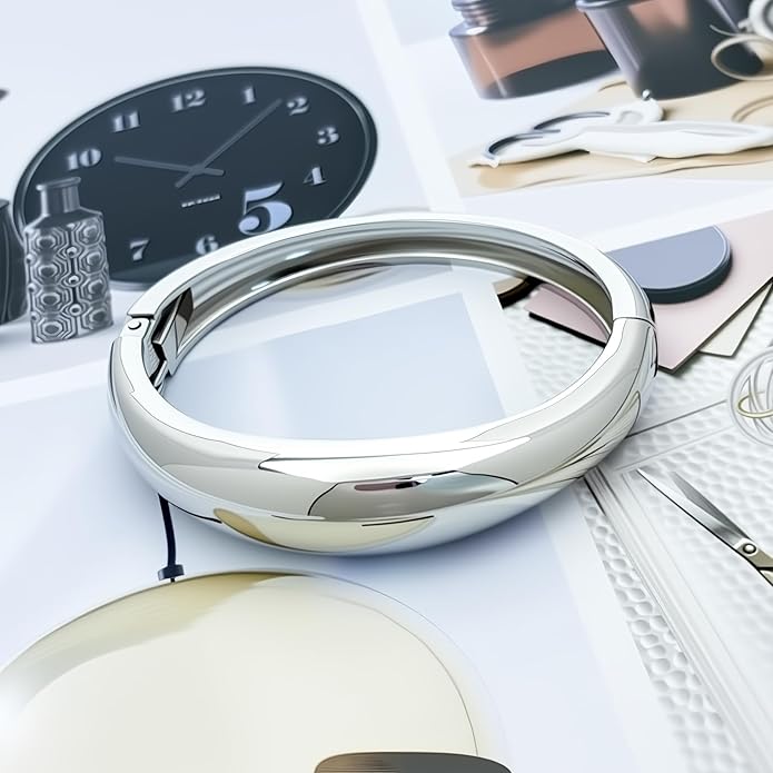 3 Pcs Gold Bangle Bracelets for Women Trendy Chunky Cuff Bracelet Silver Irregular Statement Stackable Bangle Bracelet Minimalist Cuff Jewelry for Women Gifts