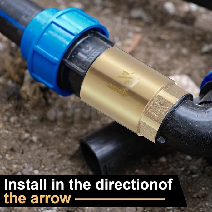 Zonon 1 Pcs 3/4 Inch Check Valve One Way Brass Non Return in Line Check Valve - Image 5