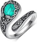 Spoon Rings for Women 925 Sterling Silver Turquoise Spoon Rings Vintage Thumb Rings Jewelry Gifts for Women Men