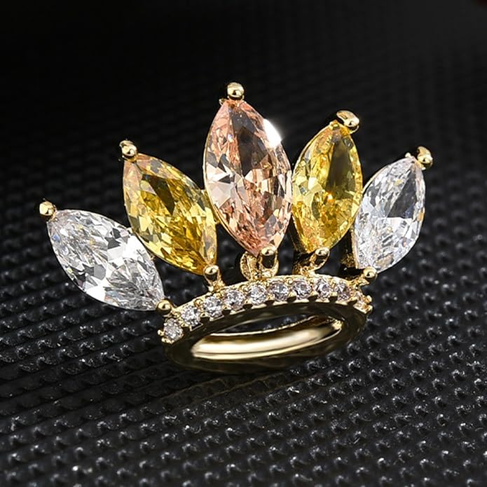 Pearl Flower Brooch for Women - Gold Plated Pearl Flower Pin Rhinestone Buttons Lapel Pin Jewelry - Valentine's Day Gift