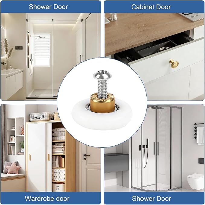 Shower Door Rollers, 4 Pack, Stainless Steel, - Image 7