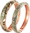 wynameleri Vintage Cloisonne Jewelry Gorgeous Rhinestone Handcrafted Bracelets Enamel Flower Bird Hinged Cuff Bangles Gifts 88A