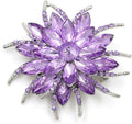 Rhinestone Large Flower Brooches Pins for Women Fashion Sparkly Crystal Sunflower Statement Brooch Unique Wedding Party Suit Dress Jewelry Accessories