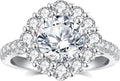 Moissanite Engagement Rings for Women,D Color VVS1 Round Cut Moissanite Ring 925 Sterling Silver Promise Rings for Her