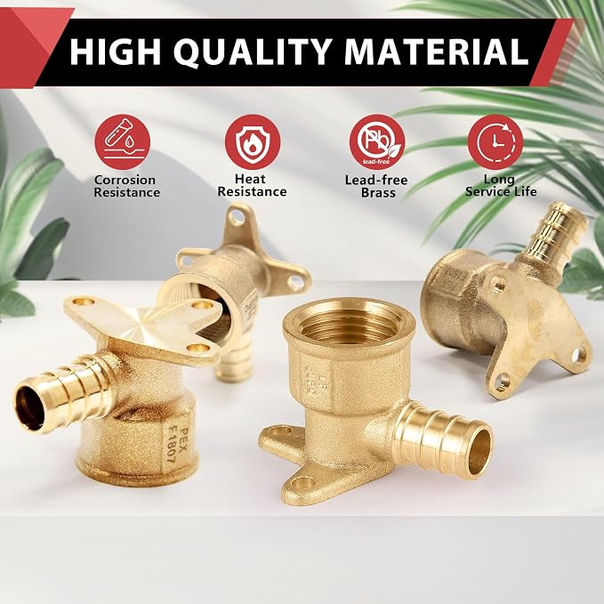 Pex Fitting 1/2 Inch x 1/2 Inch Female NPT Drop-Ear Elbow Brass, | PEX Brass - Image 6