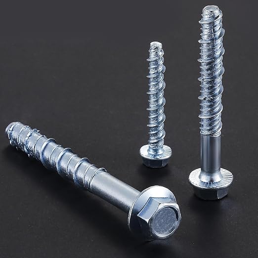 Wensilon 1/2" x 4" Zinc Plated Large Diameter Concrete Screw Actual Thickness - Image 5