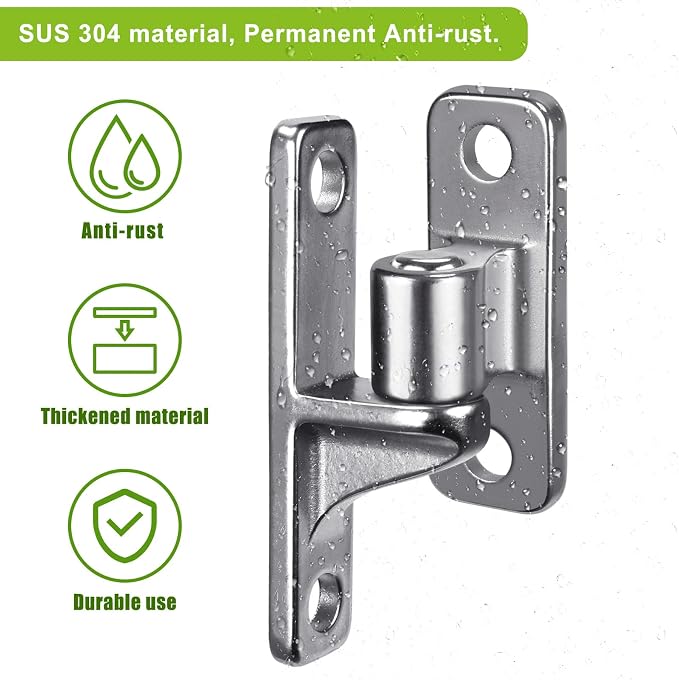 Insaga 304 Stainless Steel Gate Hinges 4 Pack, Heavy Duty Wall Mount Hinges - Image 3