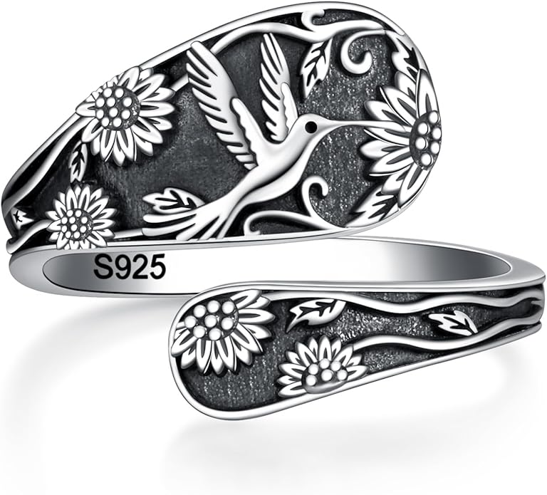 Spoon Ring for Women - Sterling Silver Thumb Vintage Antique Spoon Ring Boho Victorian Jewelry