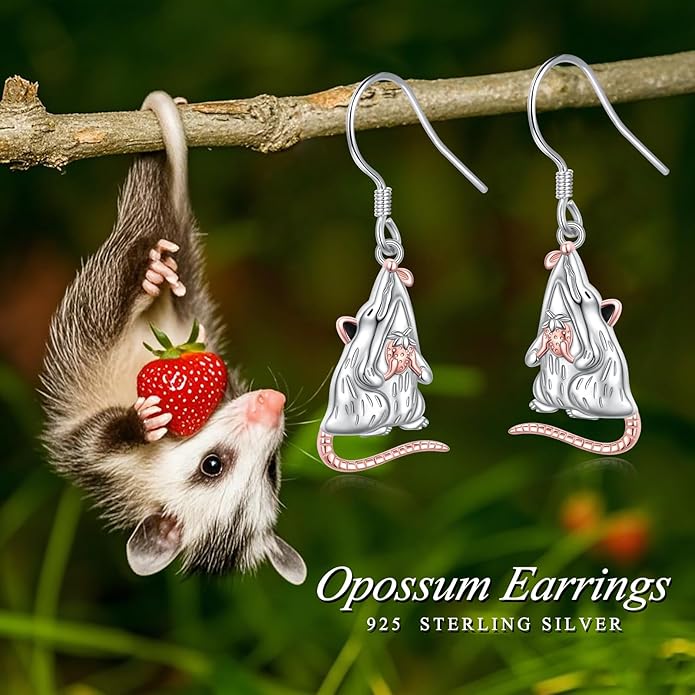 FLYOW 925 Sterling Silver Cute Animal Jewelry Hummingbird/Butterfly/Wolf/Corgi/Cat/Snake/Spider/Bat/Penguin/Bear/Opossum/Frog/Guinea Pig for Women Mother Friend Animal Lovers