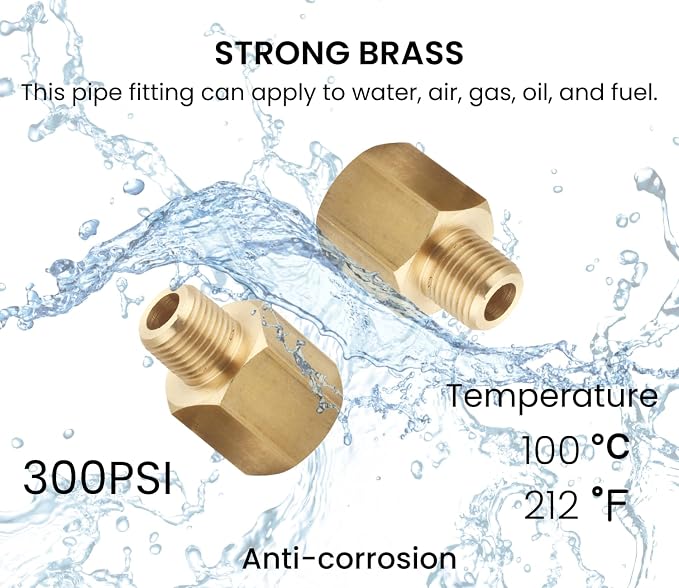 1/4" NPT Male to 1/4" NPT Female |, Brass Reducer Adapter Extension Pipe - Image 5