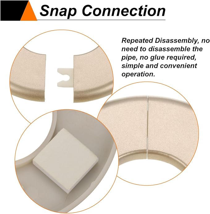 HARFINGTON 2pcs Wall Split Flange 78mm/3.1" Self-Adhesive Plumbing Cover Plates - Image 4