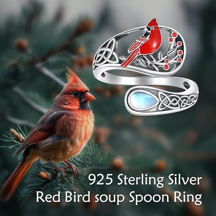 Animal Spoon Ring 925 Sterling Silver Adjustable Animal Spoon Ring Jewelry Gifts for Women Men