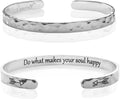Carviell Engraved Cuff Bracelets for Women – Inspirational, Friendship, Love, Mom, Daughter, Sister, Christian, Graduation, Memorial & Wedding Gifts – 80+ Phrases – Stainless Steel, Gift-Ready