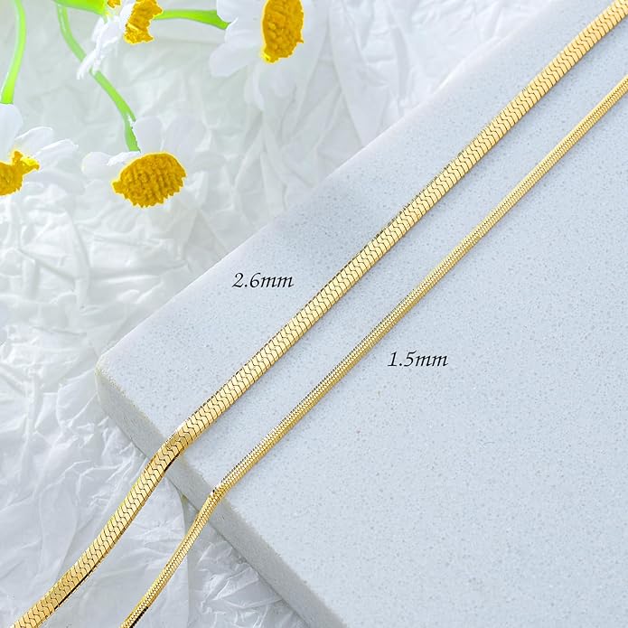 14K Yellow Gold 6-13 Inch 1.2mm-3.2mm Chain Bracelet Anklet for Women, Cuban Link Curb/Rope/Paper Clip/Round Snake/Herringbone/Bead/Water Wave, Thin Gold Chain Bracelet Durable Strong Real 14k Gold Chain Bracelet Anklet