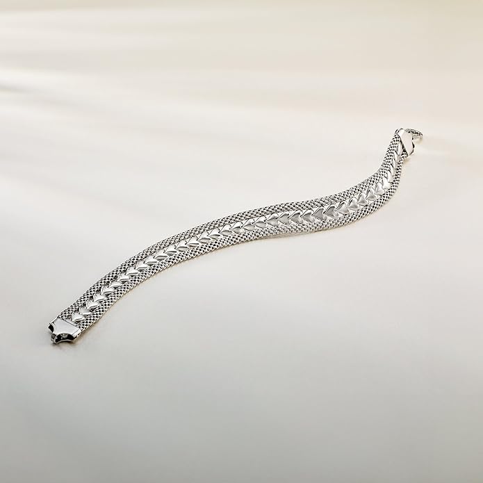 Ross-Simons Italian Silver Heart Motif Bracelet