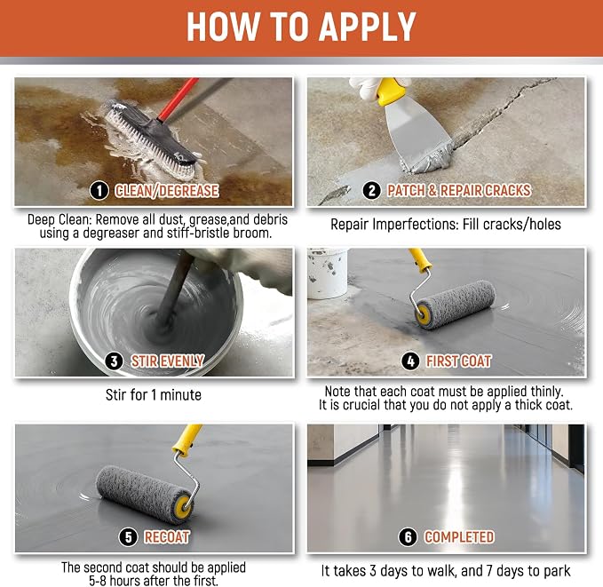 YOA Professional Concrete Garage Floor Paint, Acrylic Resin Coating, Suitable - Image 2