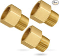 Gsinodrs Brass Hex Pipe Fitting, 1/2" Female NPT x 1/2" Male NPT | 3PCS by Unknown