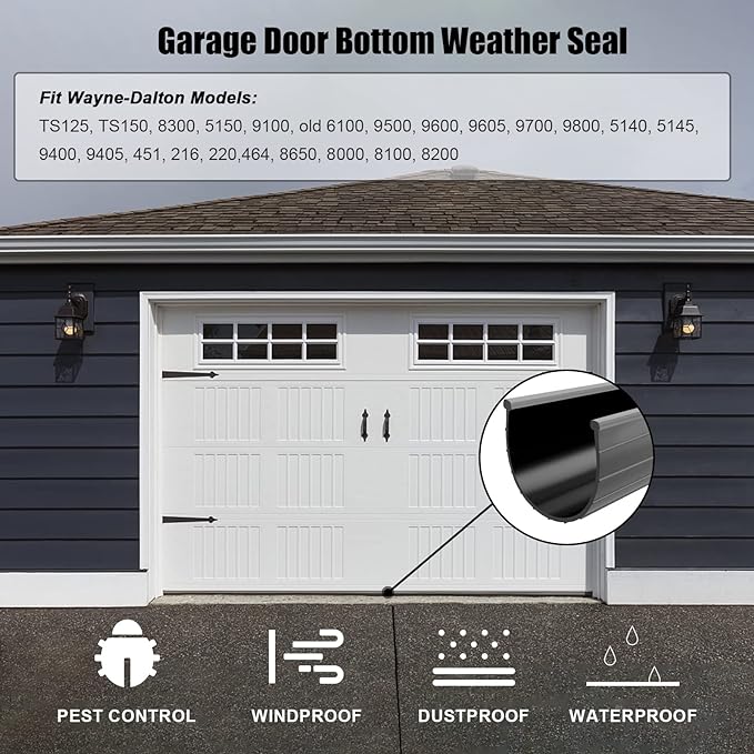 Replacement Wayne Dalton Garage Door Bottom Weather Seal 154448 - Image 5