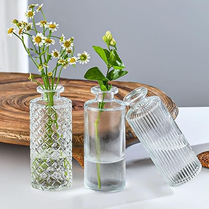 Glass Bud Vase Set in Bulk, Home Table Flower Decor, Party Decorations | Small - Image 6