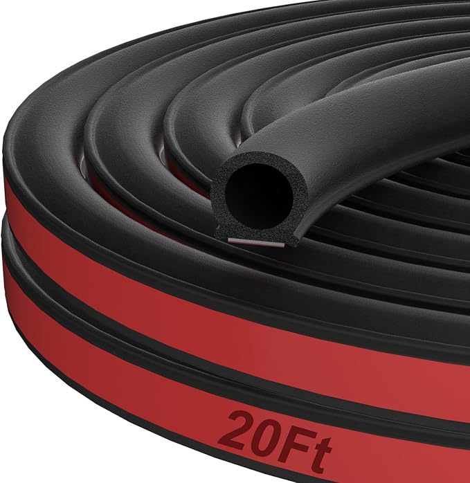 alophoty 20 Ft Rubber Weather Stripping Door Seal, D Shaped Automotive Weather by alophoty
