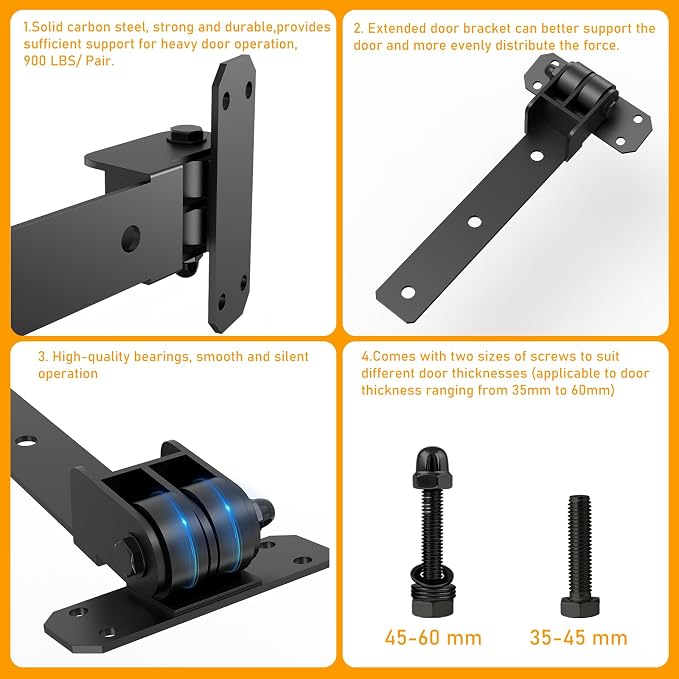 Heavy Duty Gate Hinges, 900 Lbs Capacity and Sealed Built-in Ball Bearings | - Image 3