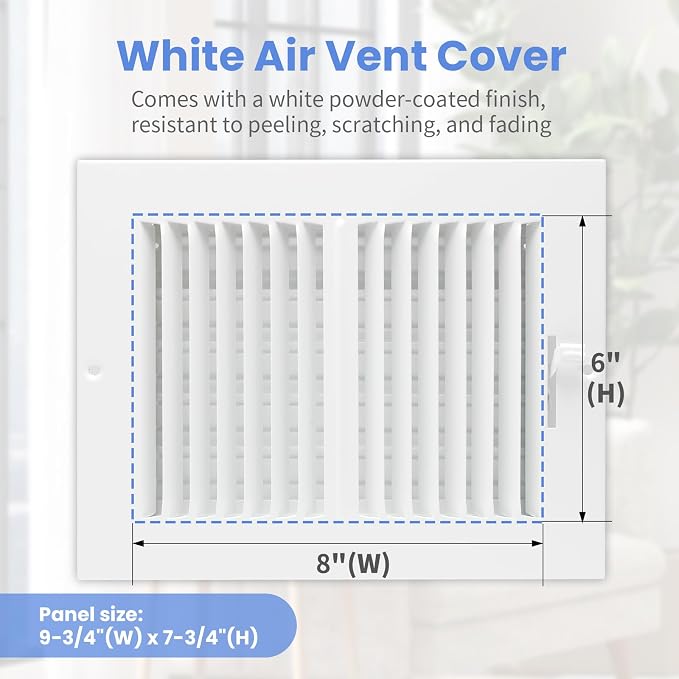 8 x 6 Inch Air Vent Covers for Wall or Ceiling - Image 2
