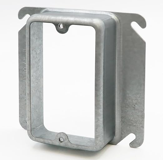 1" Raised Mud Rings, Square Device Cover, 1-Gang Outlet Cover, 4x4 Inch by AirmontProducts